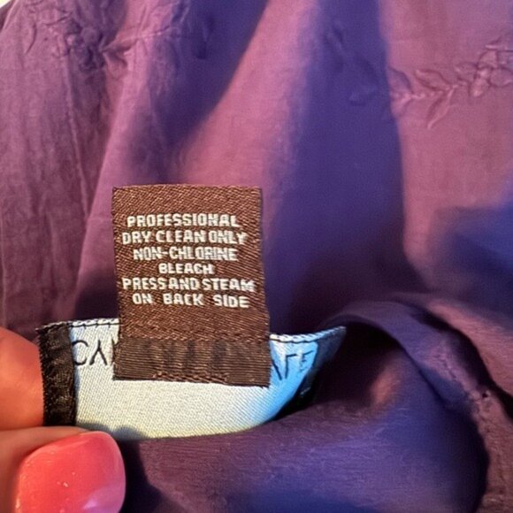 Cynthia Rowley Womens Crochet Top Blouse Medium Bohemian Fairy Navy Blue Beachy - Picture 7 of 8